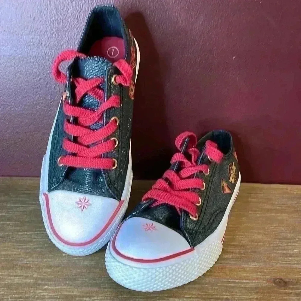 Captain Marvel Kids Size 1 Shoes Emblem Graphics Sparkle